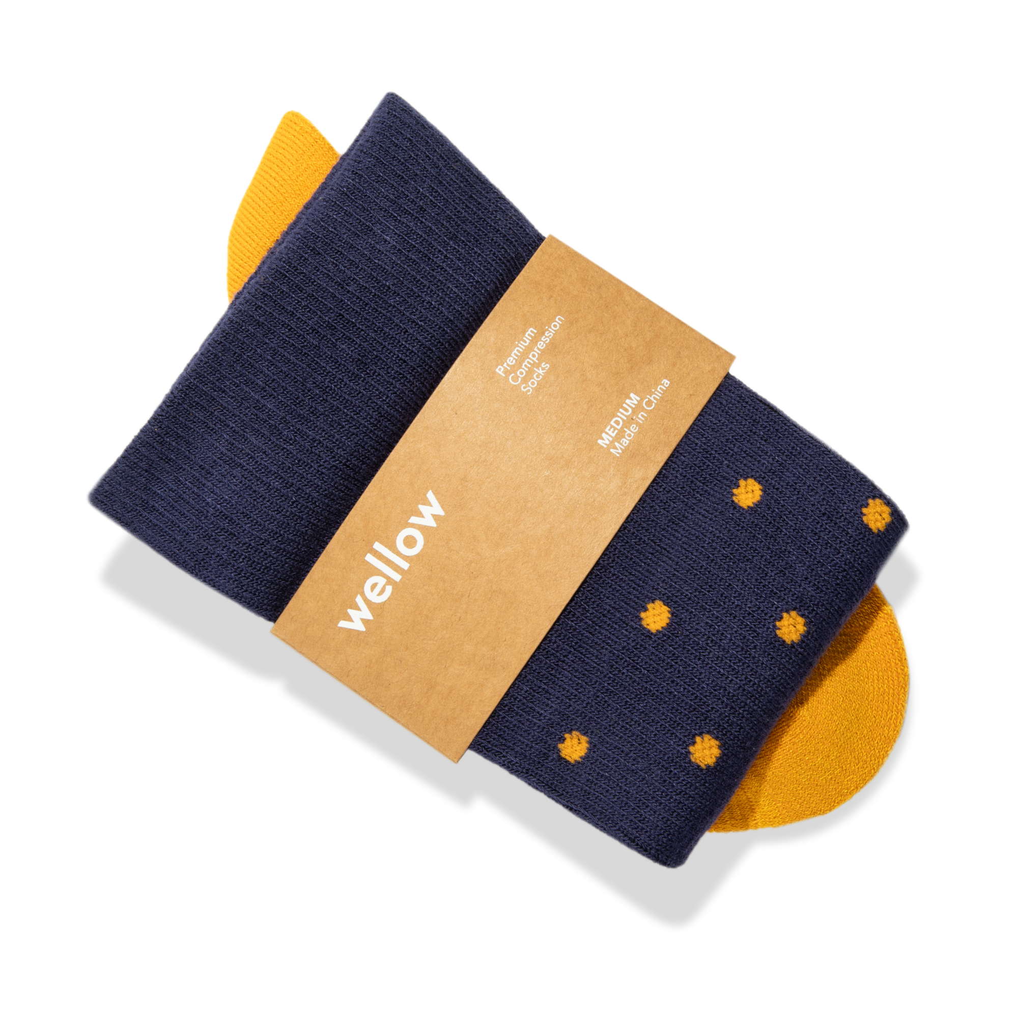 Eclipse Gold Classic Dot | Compression Socks | Single Pair  Wellow
