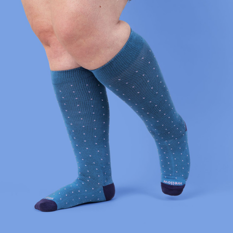 Cobalt Dot - Wide calf - 5 Pack