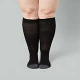 Black Charcoal - Grip Socks - Wide calf