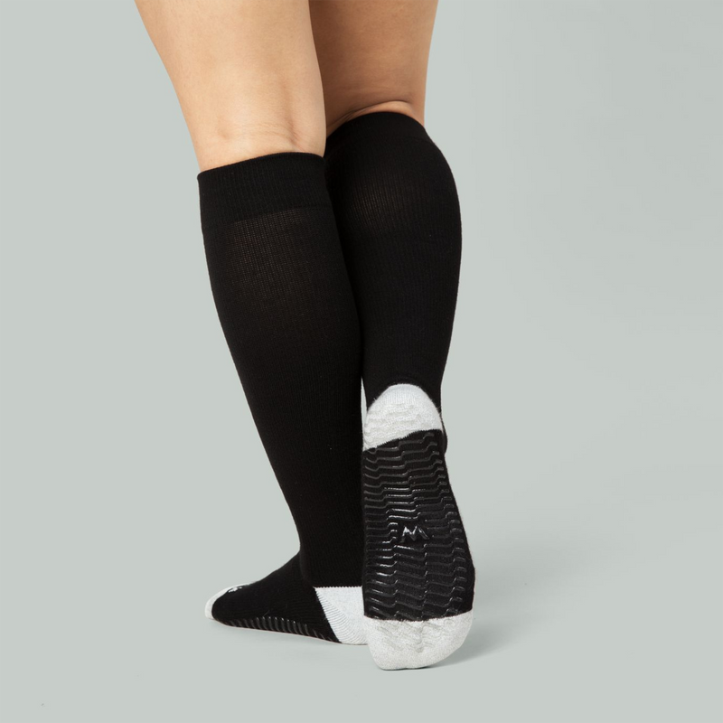 Black - Grip Socks - Wide Calf