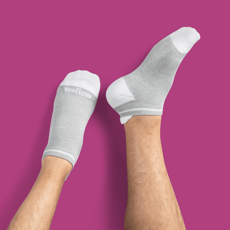 Grey Heather Twist Tab Socks