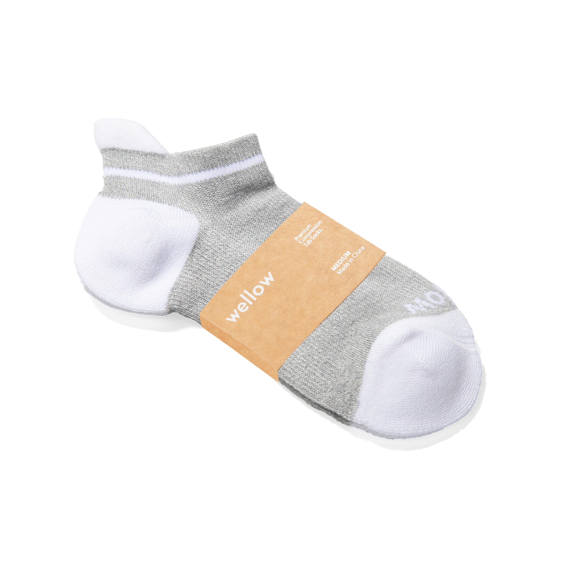 Grey Heather Twist Tab Socks