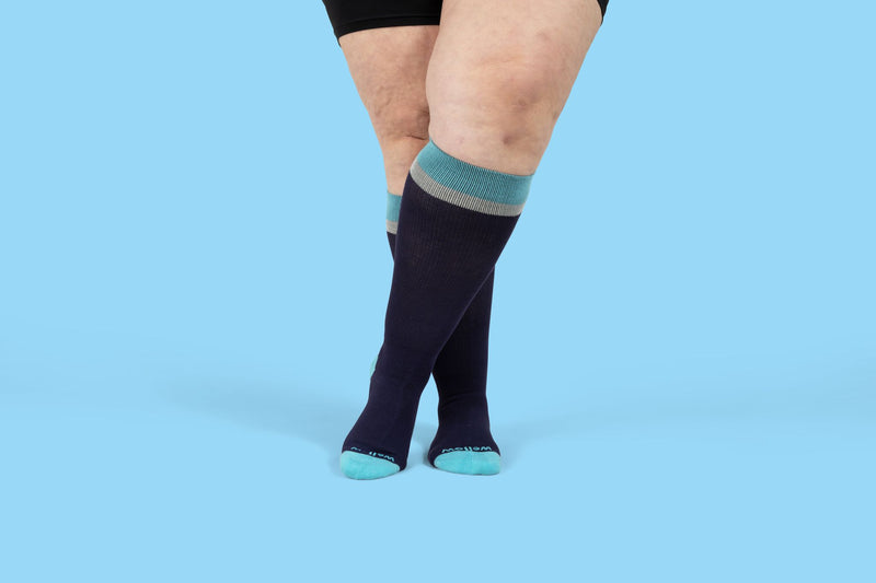 Retro Eclipse  Blue - Wide Calf - 3 Pack