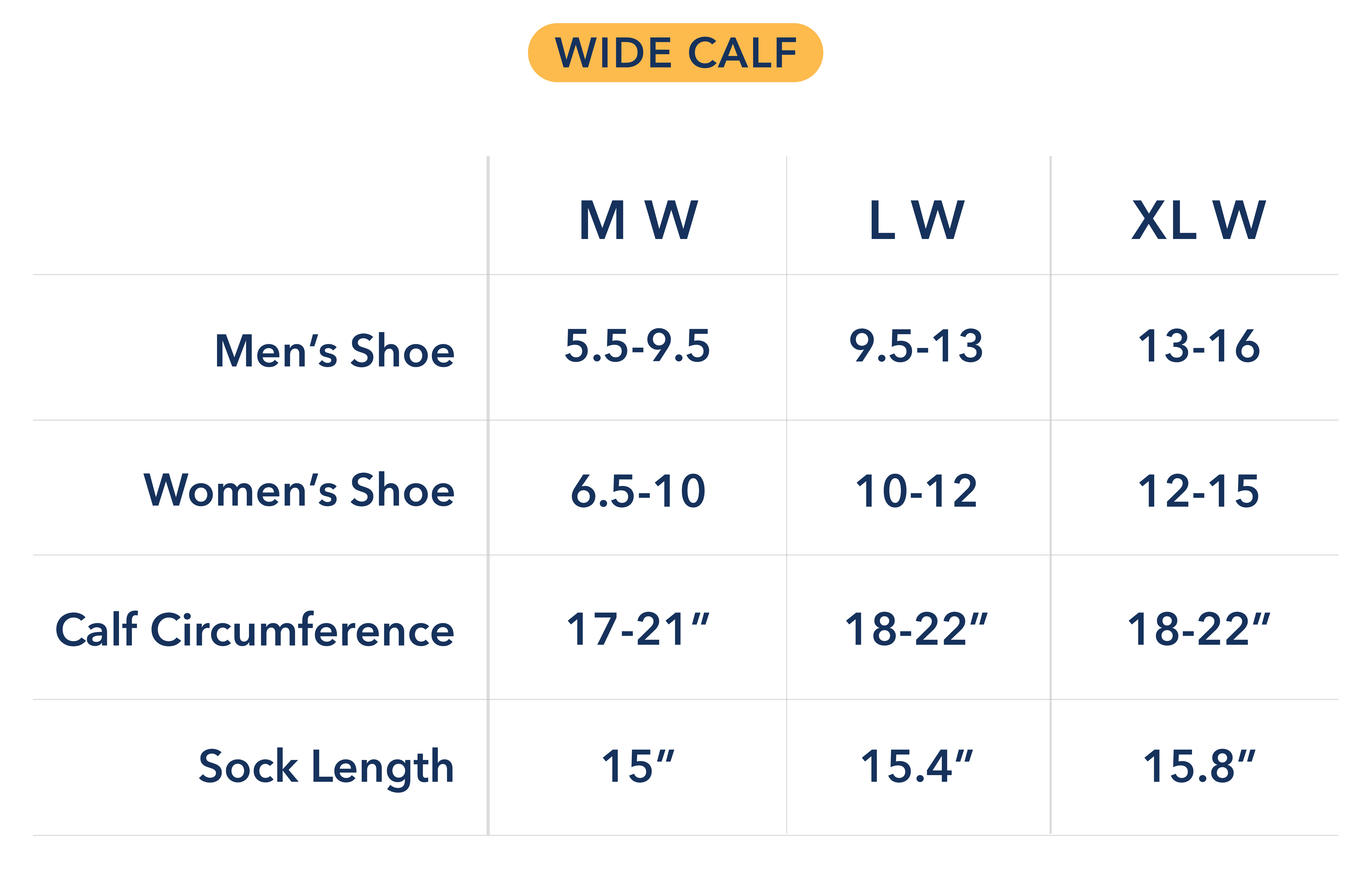 Men's sock 2025 size chart